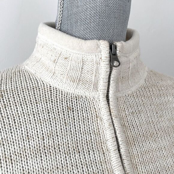 Woolrich Women’s 1/4 Zip Cream Cowl Neck Sweater L breathable Gorpcore Coastal - Picture 4 of 11